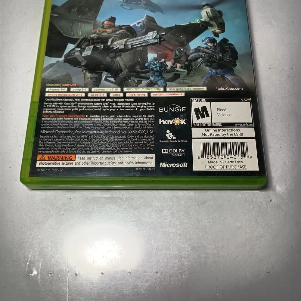 Halo Reach Microsoft Xbox 360 CIB Complete FPS Video Game W/ Manual
